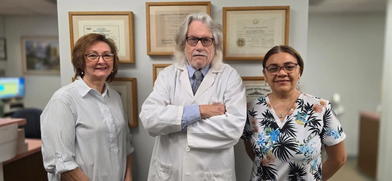 Dr. Richard Baldwin with his Huntington Beach dental team