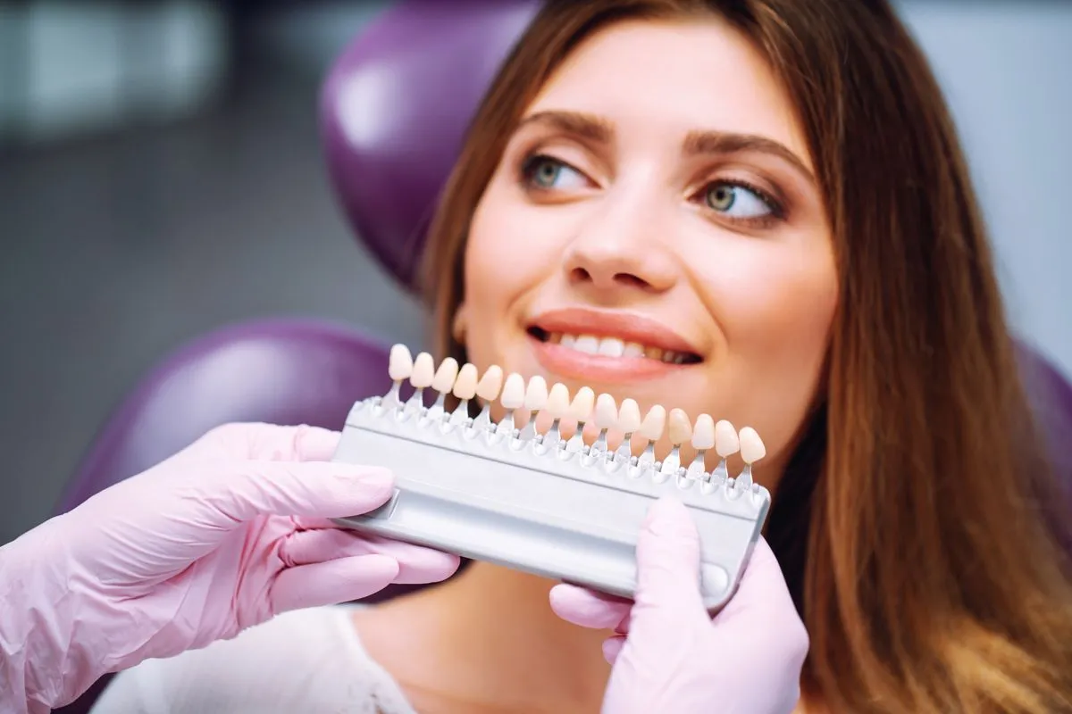 Cosmetic dentistry smile result with bright, natural-looking teeth